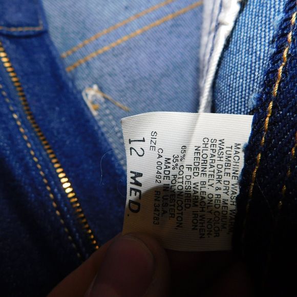 Vintage 70s Lee Riders Jeans Size 12 Med Made in USA Indigo Denim Pants 5 Pocket - Picture 2 of 16